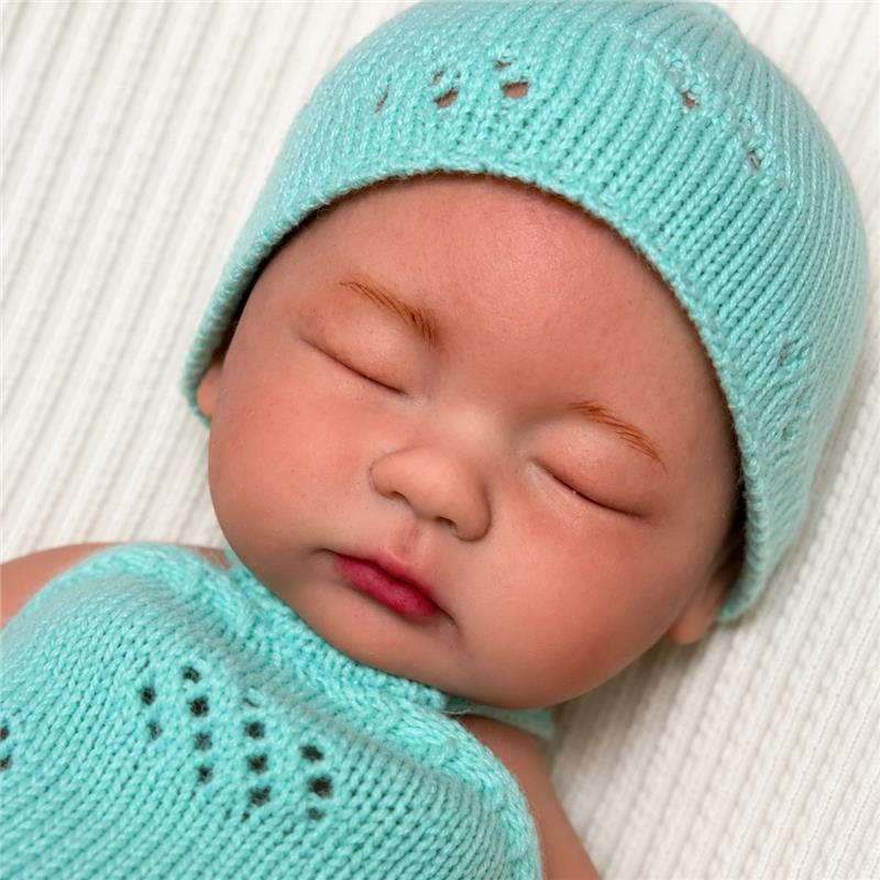 Reborn Baby Doll Baby Reborn Full Silicone 16 Inches, Closed Eyes, No Hair, Chloe Image 6