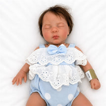 Reborn Baby Doll - White Vinyl & Rooted Light Brown Hair, Mini_ Image 1