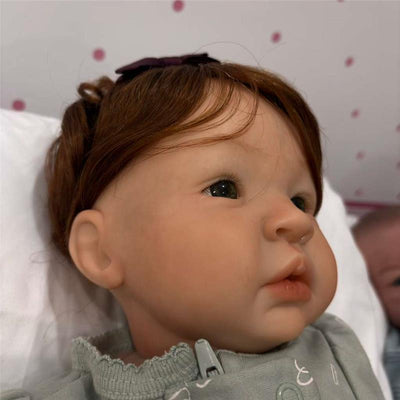 Reborn Baby Doll - White Vinyl & Auburn Hair, Shyann Image 3