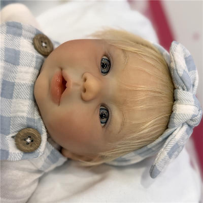 Reborn Baby Doll - White Vinyl & Blonde Hair, Kylin Image 1