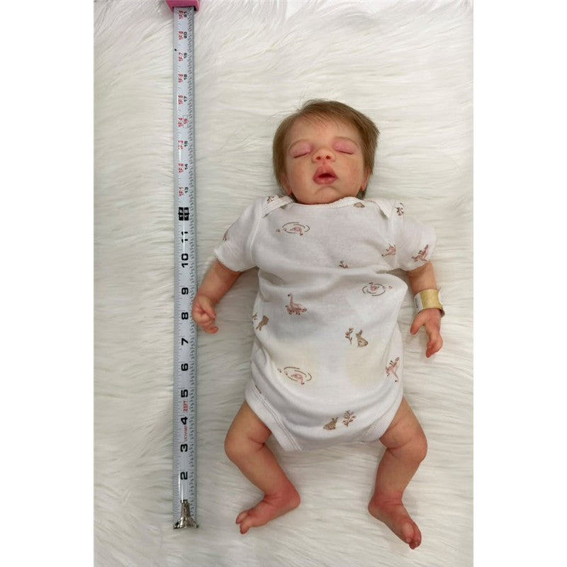 Reborn Baby Doll - White Vinyl, Joanna Sleeping Image 5