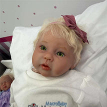Reborn Baby Doll - White Vinyl & Green Eyes, Raven Image 1