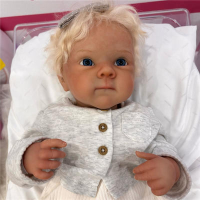 Reborn Baby Doll - White Vinyl & Rooted Blonde Hair, Shyann Image 2