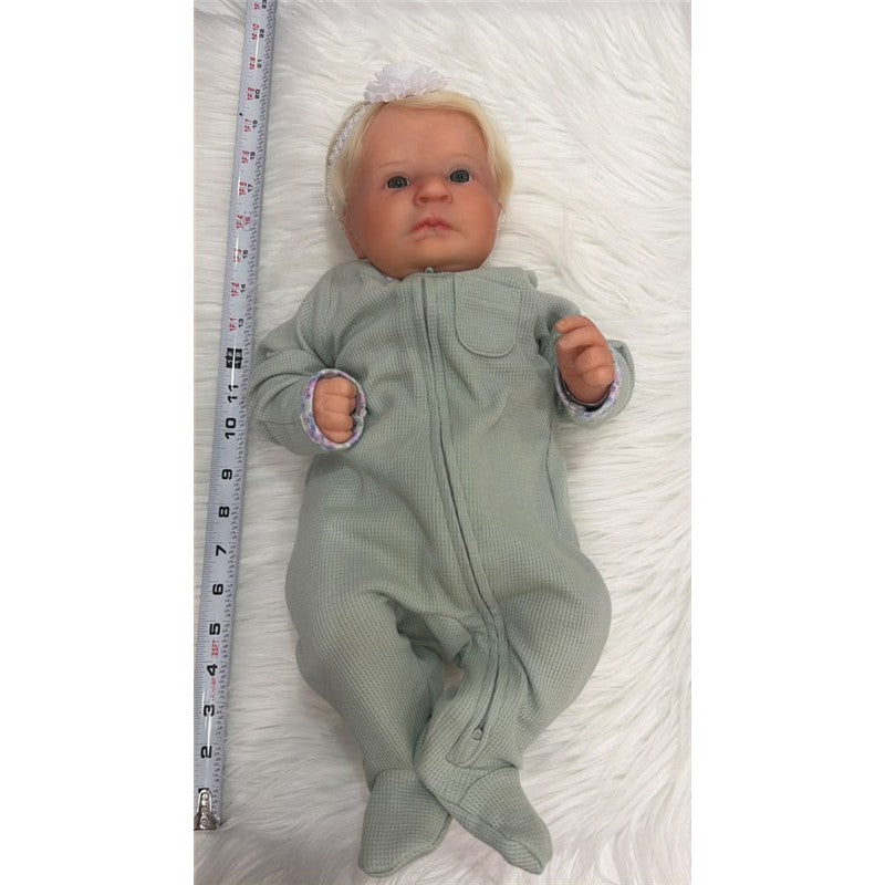 Reborn Baby Doll - White Vinyl, Tiara Image 6