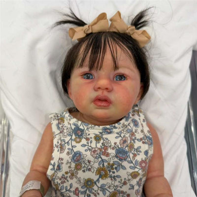 Reborn Baby Doll - White Vinyl & Brown Hair, Abigail Image 1
