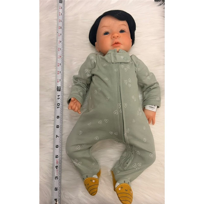 Reborn Baby Doll - White Vinyl & Black Wig, Shyann Image 6