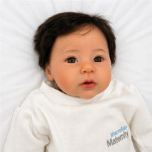 Reborn Baby Doll - White Vinyl & Brown Eyes, Raven Image 1