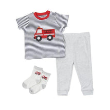 Rene Rofe Baby Boy 3 Piece Firetruck Top Pants & Socks Set 12M Image 1