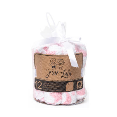Rose Texiles - 12Pk Sky Theme Washcloth Pink Image 1