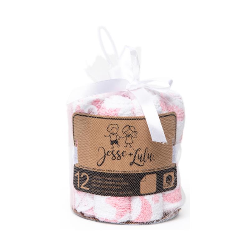 Rose Texiles - 12Pk Sky Theme Washcloth Pink Image 1