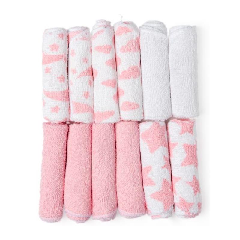 Rose Texiles - 12Pk Sky Theme Washcloth Pink Image 2