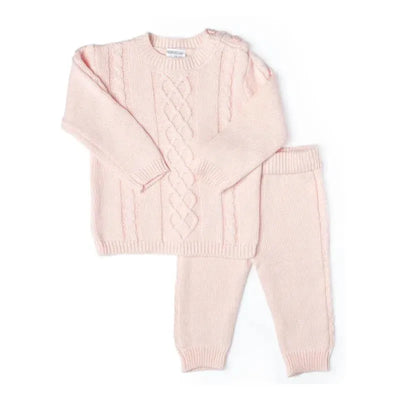 Rose Textile - 2Pk Baby Girl Pink Knit Set Image 1