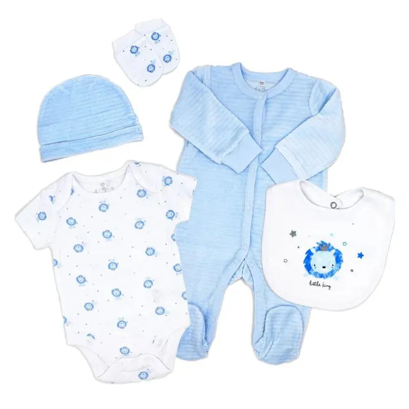 Rose Textile - 5Pk Baby Boys Lion Velour Set Image 1