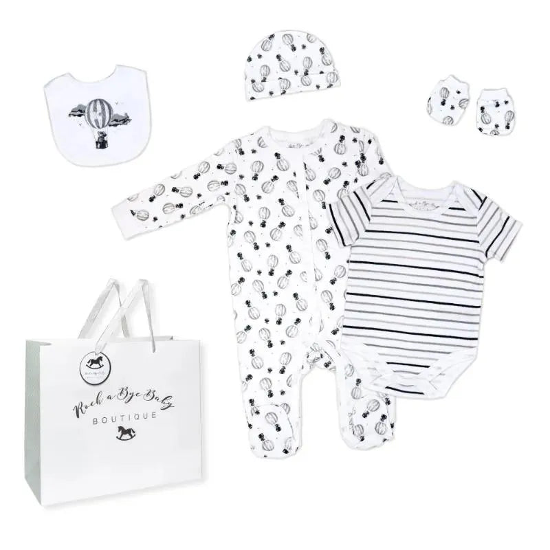 Rose Textile - 5Pk Baby Neutral Hot Air Balloon Mesh Bag Set Image 1