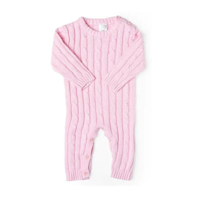 Rose Textile - Baby Girl Cotton Pink Knit Romper  Image 1
