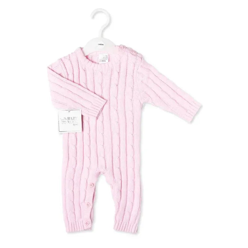 Rose Textile - Baby Girl Cotton Pink Knit Romper  Image 2