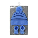 Rose Textile - Baby Hat & Navy Stripe Bootie Set Image 2