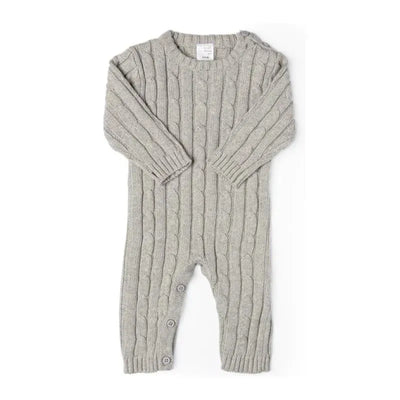 Rose Textile - Baby Unisex Cotton Grey Knit Romper Image 1