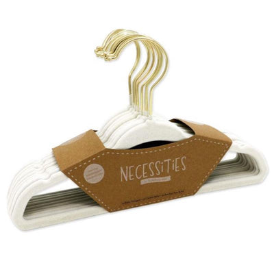 Rose Textiles - 10Pk Hangers With Gold Hook Ivory Image 1