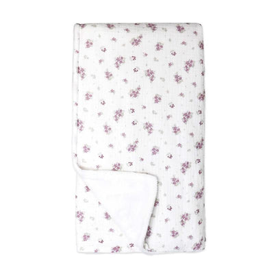 Rose Textiles - 2 Layer Muslin Blanket Mauve Floral Image 1