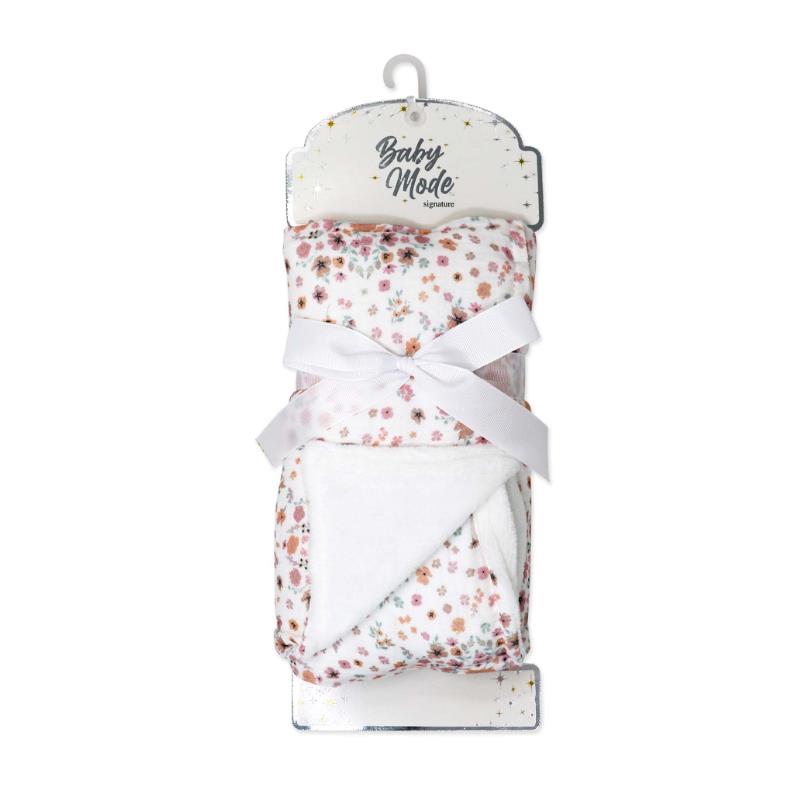 Rose Textiles - 2 Layer Muslin Blanket Pink Floral Bouquet Image 2