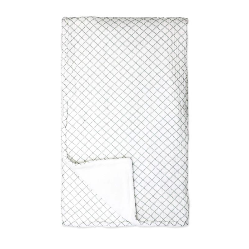 Rose Textiles - 2 Layer Muslin Blanket Sage Grid Image 1