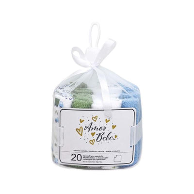 Rose Textiles - 20Pk Washcloth Set, Green Traffic Image 1