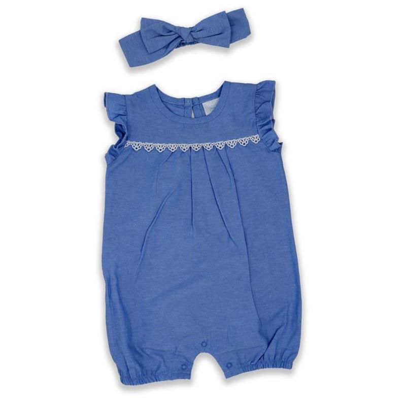 Rose Textiles - 2Pk Baby Girl Romper Set, Denim Blue Image 1