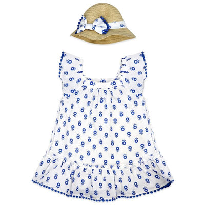 Rose Textiles - 2Pk Baby Girls Dress Set, Blue Floral Image 1