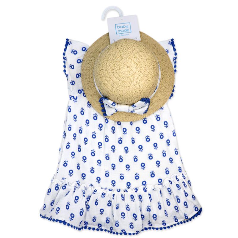 Rose Textiles - 2Pk Baby Girls Dress Set, Blue Floral  Image 4
