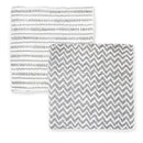 Rose Textiles - 2Pk Grey Doodle Muslin Swaddle Blankets Image 2