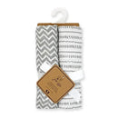 Rose Textiles - 2Pk Grey Doodle Muslin Swaddle Blankets Image 3