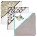 Rose Textiles 3 Hooded Towels With 3 Washcloths, Tan Doggies Image 3