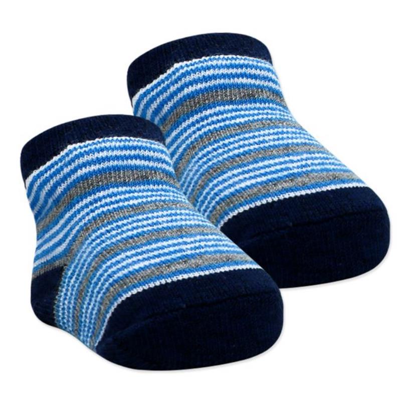 Rose Textiles 3 Pairs Crew Sock, Blue, 0/6M Image 3