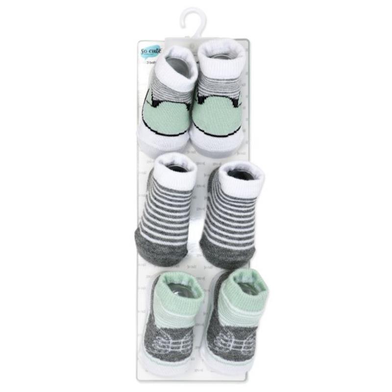 Rose Textiles 3 Pairs Crew Sock, Sage, 0/6M Image 2