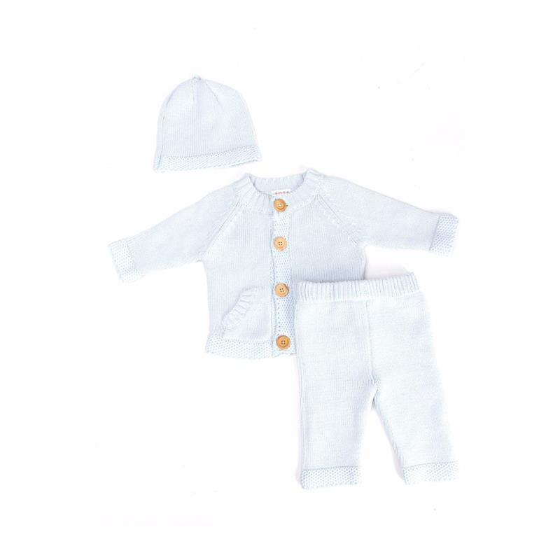 Rose Textiles - 3 Piece Cardigan, Hat And Pants Set, White.
