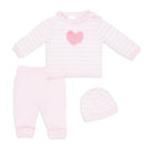 Rose Textiles - 3 Piece Sweater Knit Set, Pink Heart Image 1