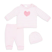 Rose Textiles - 3 Piece Sweater Knit Set, Pink Heart Image 1
