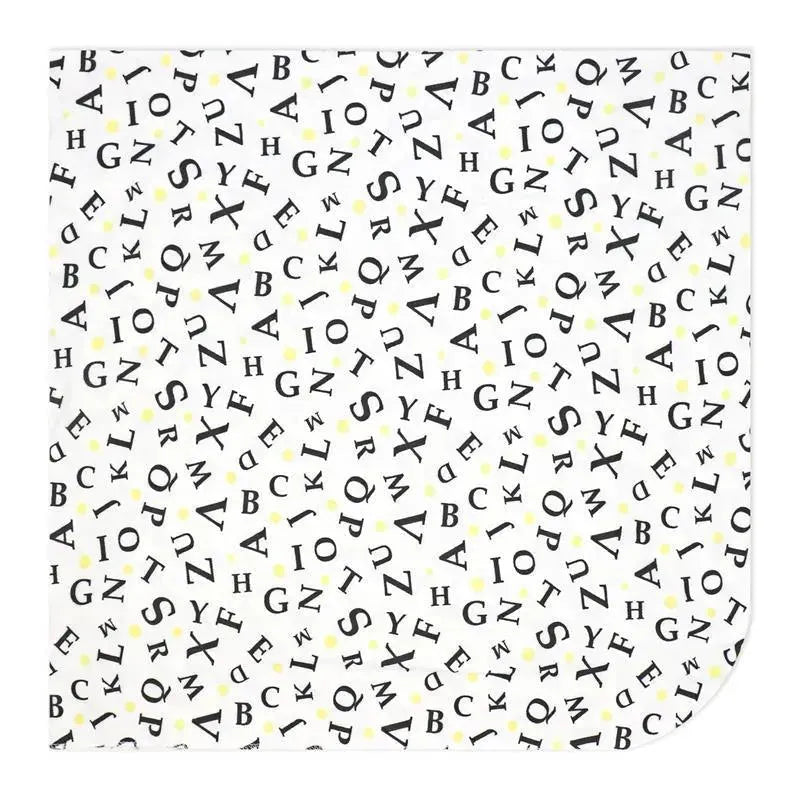 Rose Textiles - 3 Pk Knit Swaddles, Grey Abc's Image 4