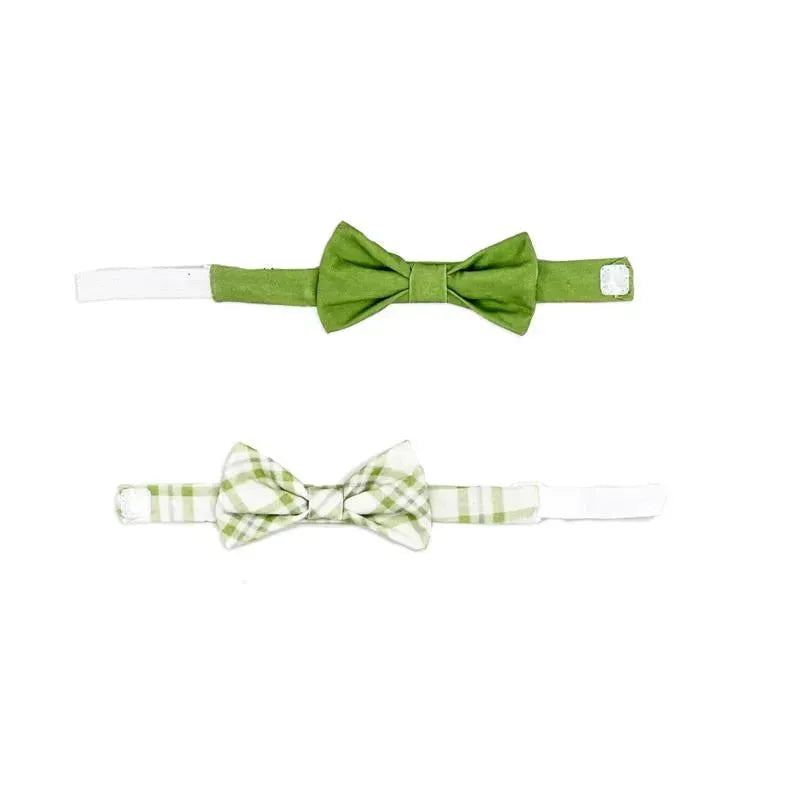 Rose Textiles - 3pc Bowtie & Sock Set, Sage Plaid Image 3