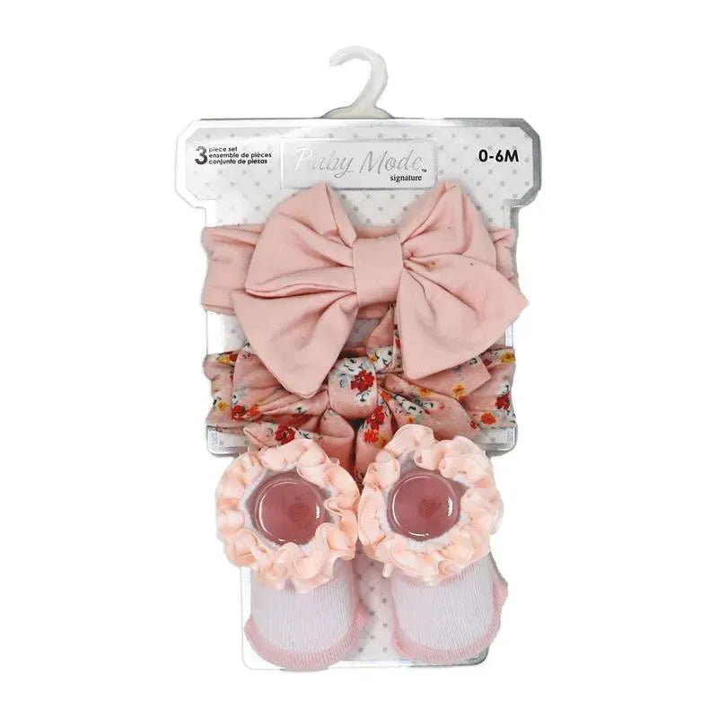 Rose Textiles - 3pc Headband & Sock Set: Rose Floral Image 2