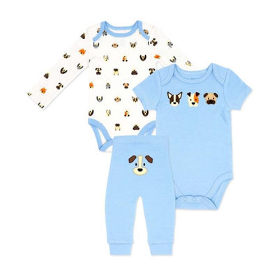 Rose Textiles - 3Pk Baby Boy Turn Me Around Set Dog Image 1