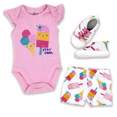 Rose Textiles - 3Pk Baby Girl Shoe Set, Stay Cool Image 1