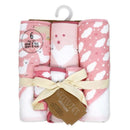 Rose Textiles 3Pk Hooded Towels With 3 Washcloths, Pink Llama Image 3