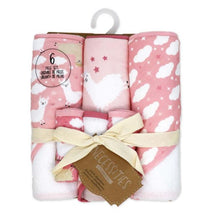 Rose Textiles 3Pk Hooded Towels With 3 Washcloths, Pink Llama Image 3