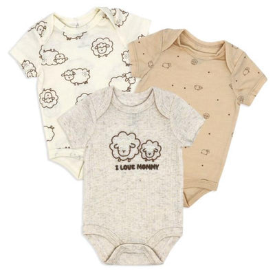 Rose Textiles - 3Pk Neutral Bodysuit Set I Love Mommy Image 1