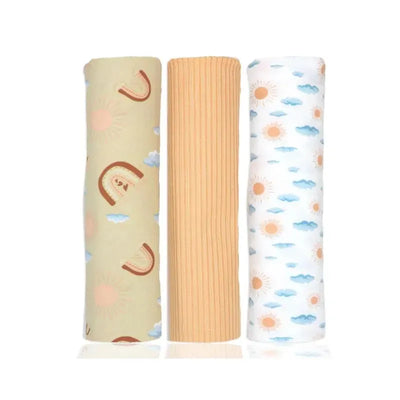 Rose Textiles - 3Pk Rainbow Knit Swaddle Image 1