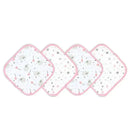 Rose Textiles - 4 Pc Washcloth Set- Pink Elephant & Balloon Image 1