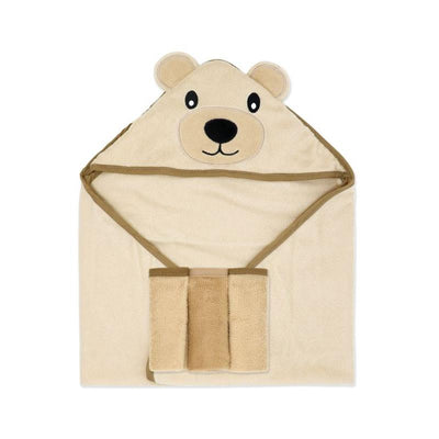 Rose Textiles - 4 Pk Baby Hooded Towel Set Tan Bear Image 1