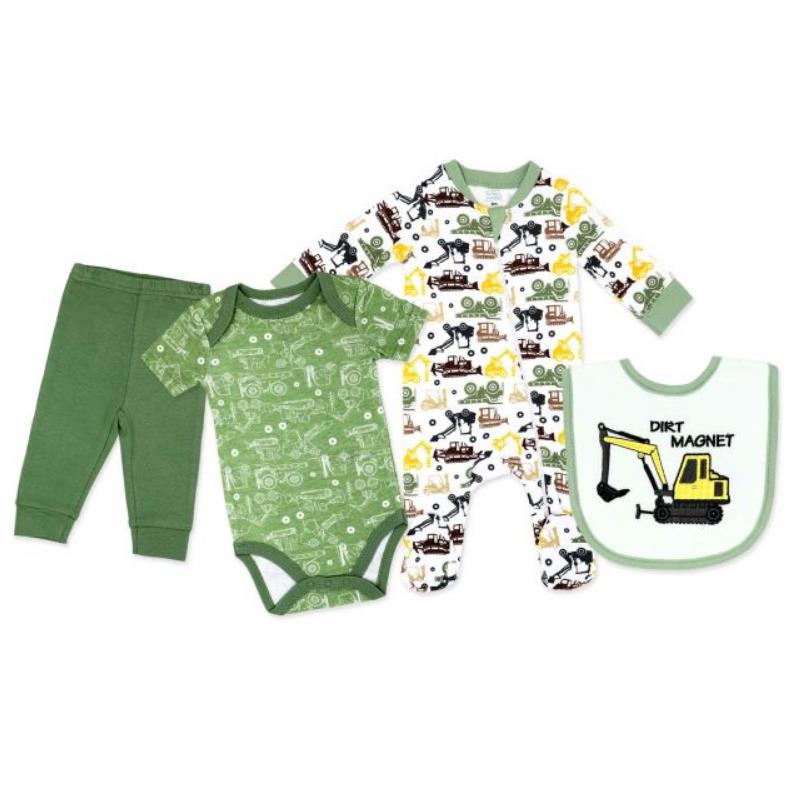 Rose Textiles - 4Pk Baby Boy Sage Dirt Magnet Set Image 1